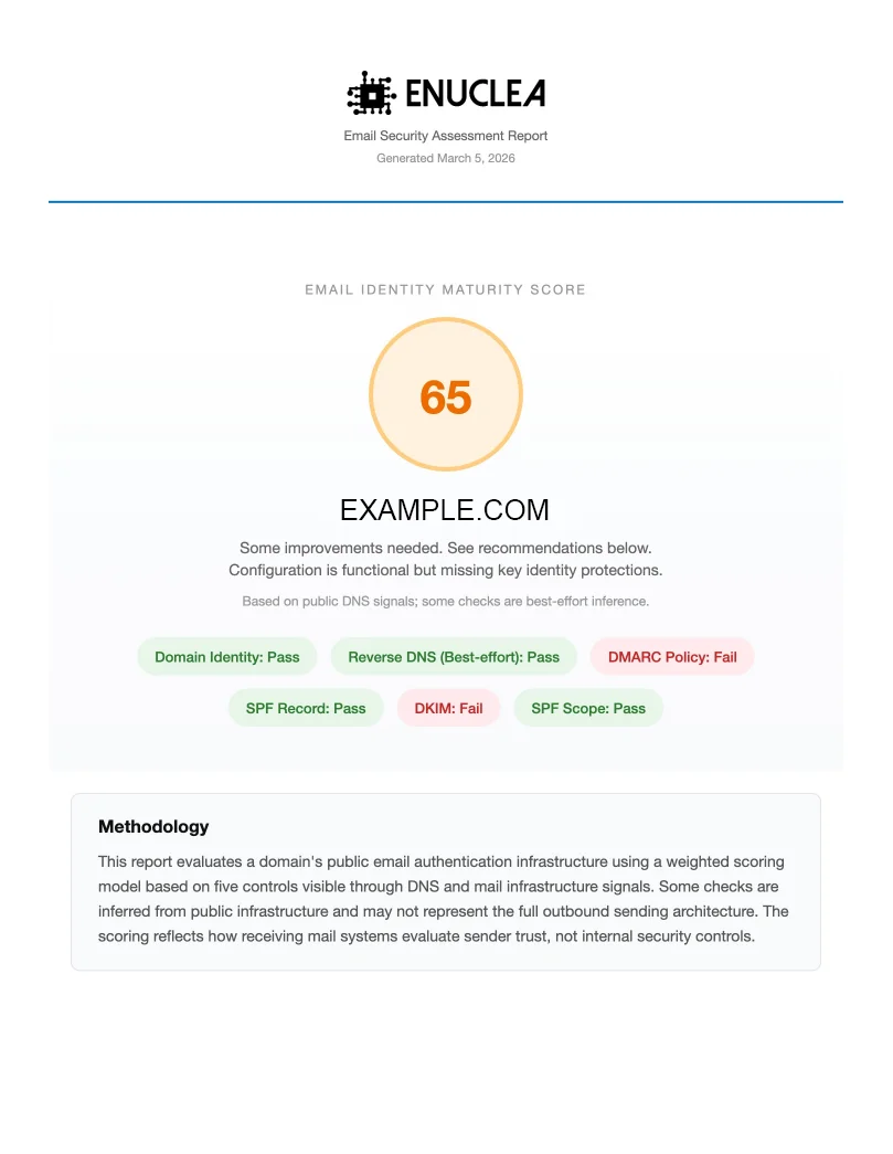 Example Email Security Report