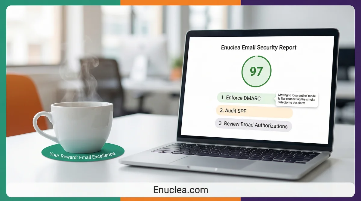 Email security check showing green checks but missing critical issues